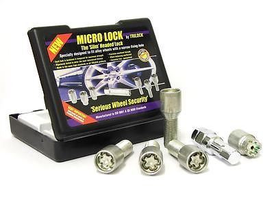 Slim Head Micro Locking Wheel Bolt Set M12x1.25, 31mm Long, Tapered Seat, Tuner