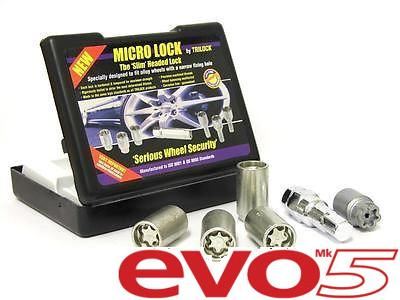 Slim Head Micro Locking Wheel Nut Set M12x1.5, 60 Deg Tapered Seat, Tuner Lock