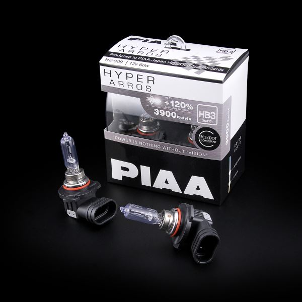 PIAA Hyper Arros HB3 High Performance Halogen Bulbs 3900k Brilliant White PAIR